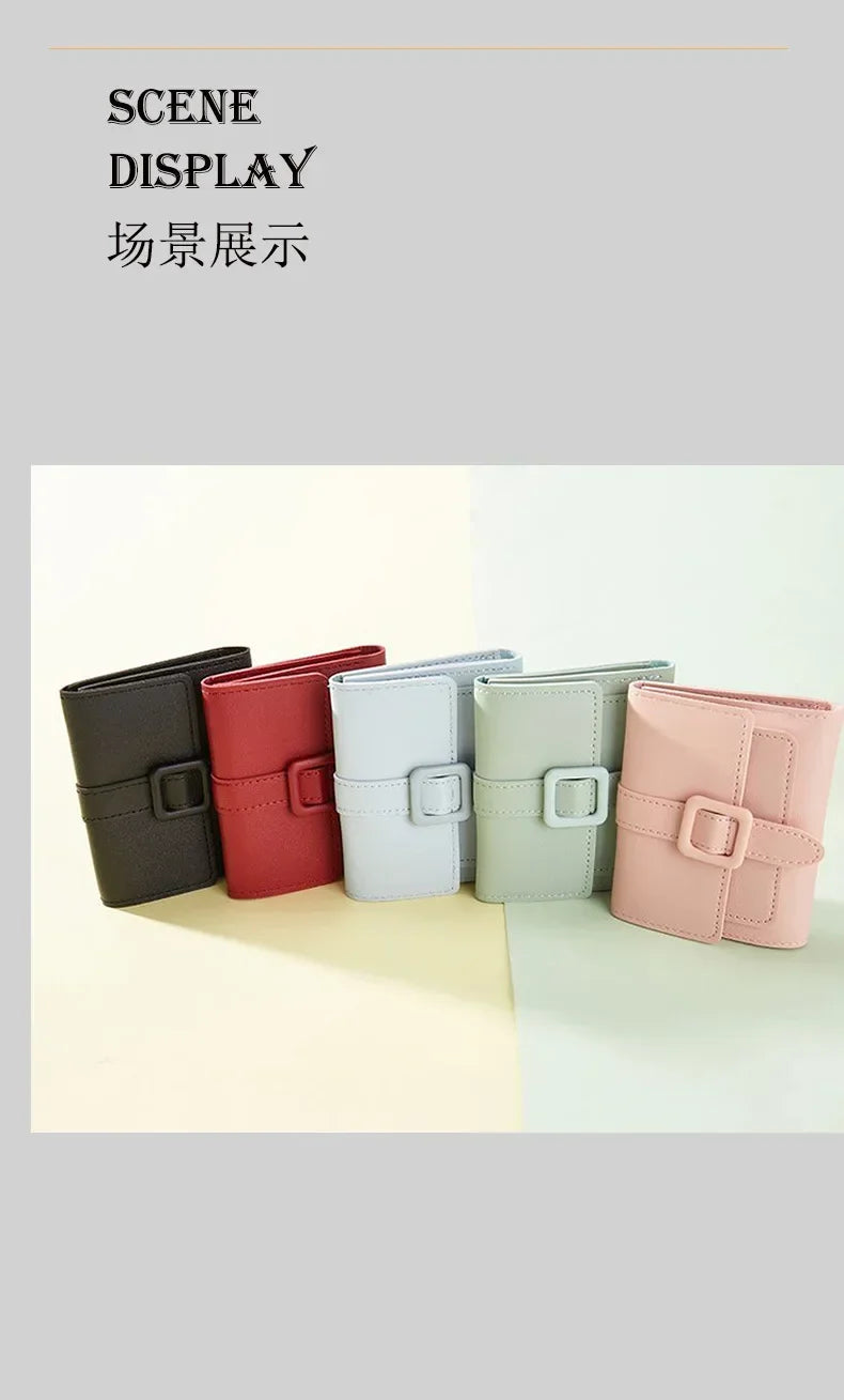 Candy Color Small Wallets PU Leather Coin Pures Ladies Card Holder Mini New Design Standard Short Purses for Women Solid Purses