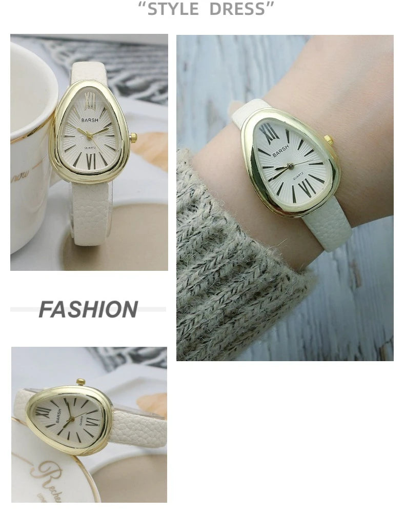 Brand Waterdrop Dial Women Watch Simple Student Fashion Gift Quartz Watches Leather Strap Wristwatches Dropshipping Reloj Mujer