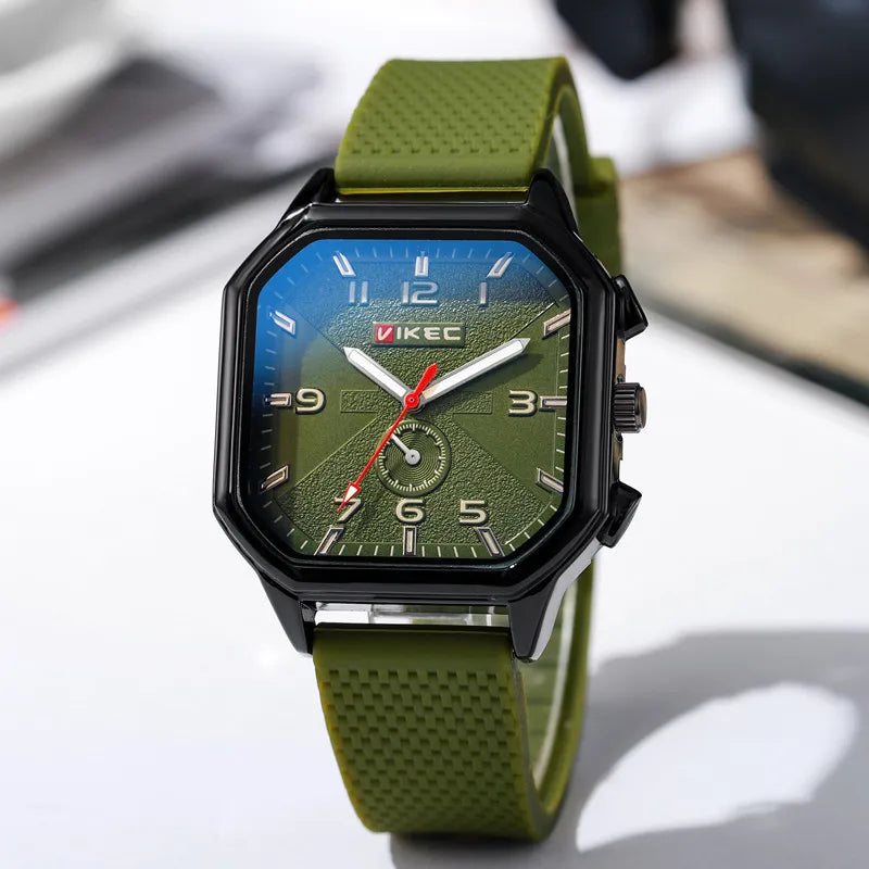 Brand Big Dial Men Watch Dropshipping Square Sports Watch Luxury Silicone Strap Gift Clock Student Wristwatch Wholesale