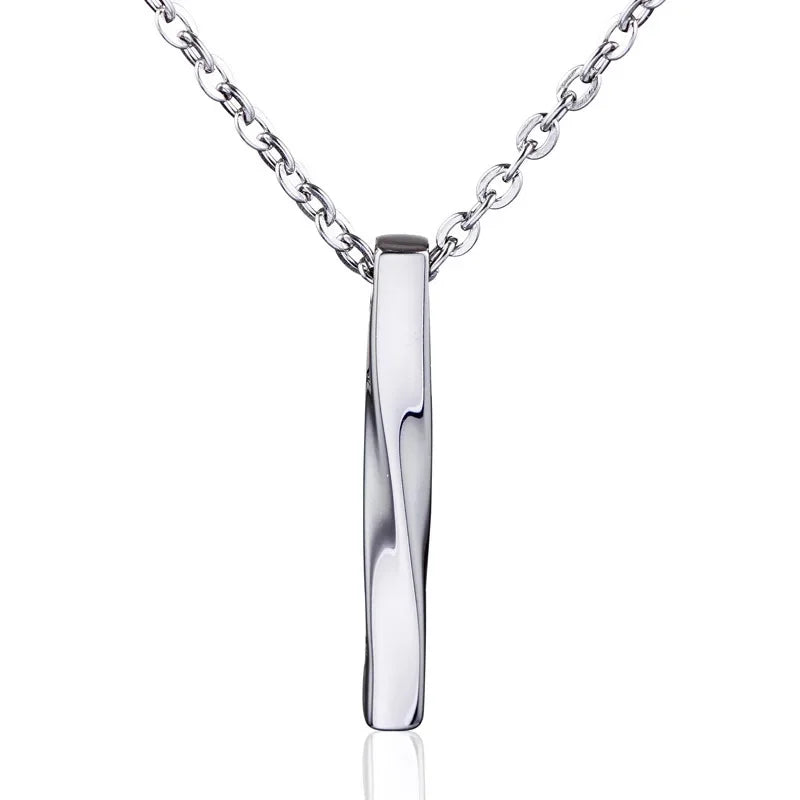 Personality Geometric Square Spiral Pendant Necklace for Mens Hip Hop Rock Chokers Stainless Steel Chain Punk Party Jewelry Gift