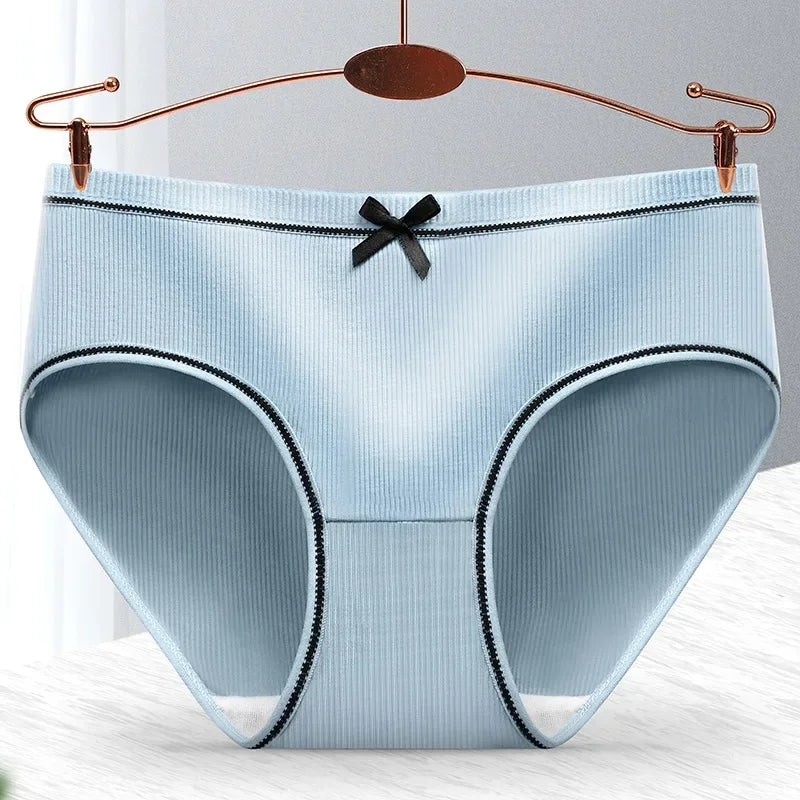 Ladies Cotton Underwear Panties Girls Sexy Seamless Antibacterial Crotch Breathable Briefs Mid-waist Large Size Women's Panties