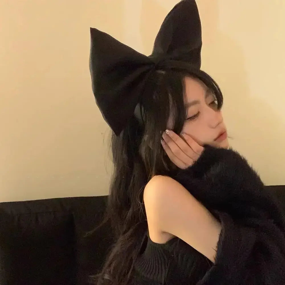 Pink Black big Bow Knot Hairbands Hairpin for Women Girls Hair Accessories Hair Band Ties Headbands for Children Headdress