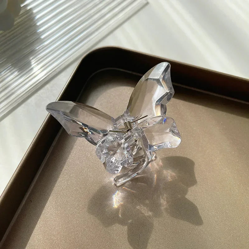 Crystal Butterfly Mermaid Hair Claw Girls Back Head Clamp Clip Transparent Large Hair Clips Hairpins Headdress Hair Accessories