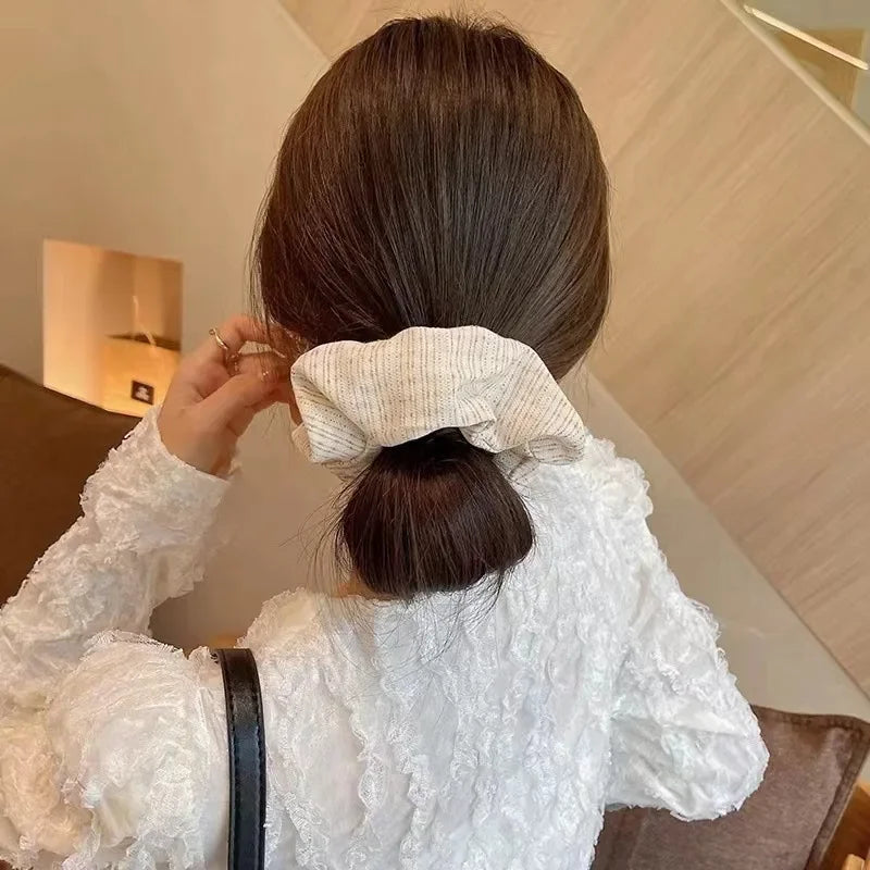 Vintage Fashion Women New Plaid Elastic Hair Bands Elegant Designers Girl Hair Tie Ponytail Hair Accessories