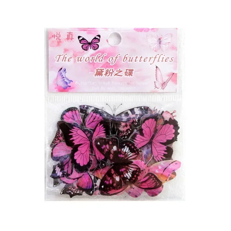 40sheets/pack Vintage Gilding butterfly Notebook Decorative Stickers Decorative Stickers For Scrapbooking Label Diary