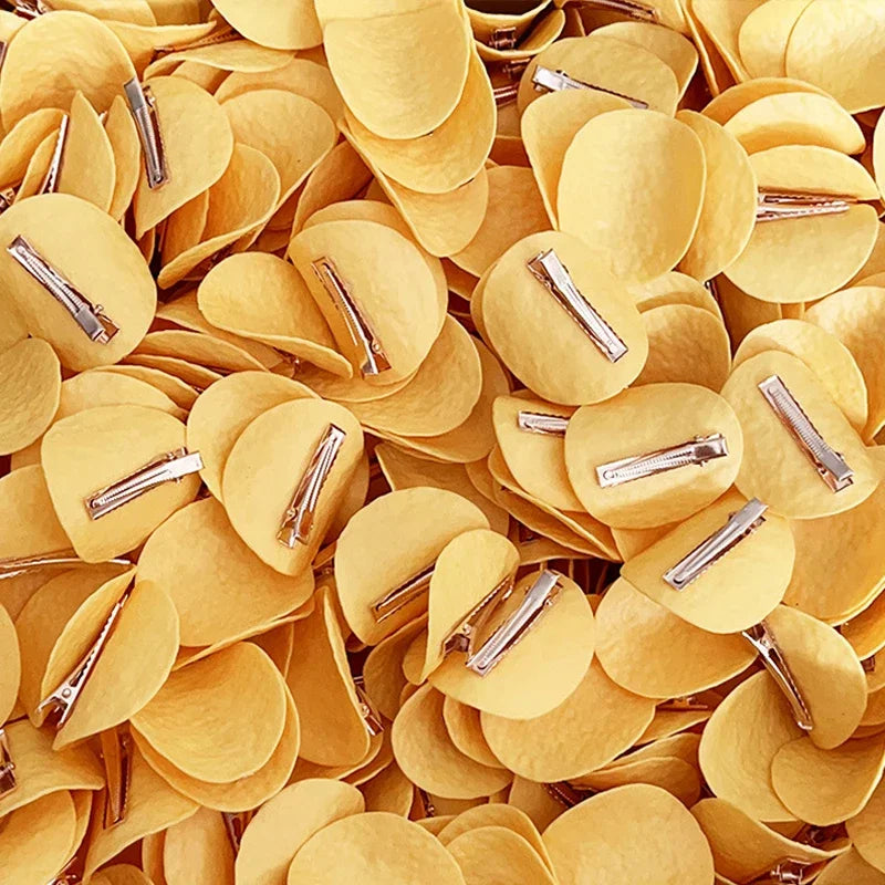 1PC Funny Simulated Potato Chip Hairpin Hair Clips For Girls Hair Cute Creative And Funny Hair Accessories For Students