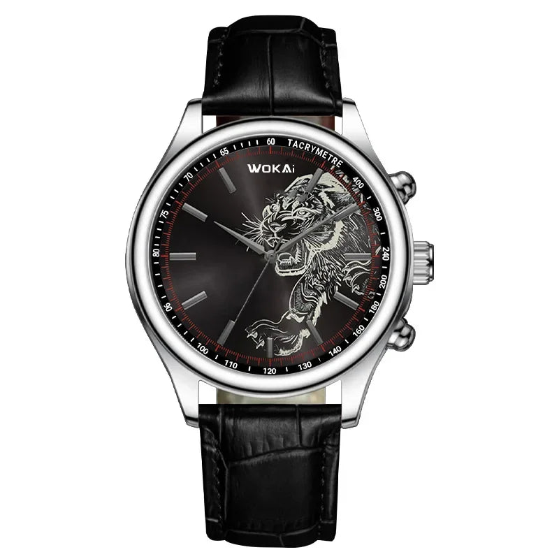 GENEVA High Quality Men's Luxury Belt Fashion Quartz Watch Men Round Business Student Sport Waterproof Glow