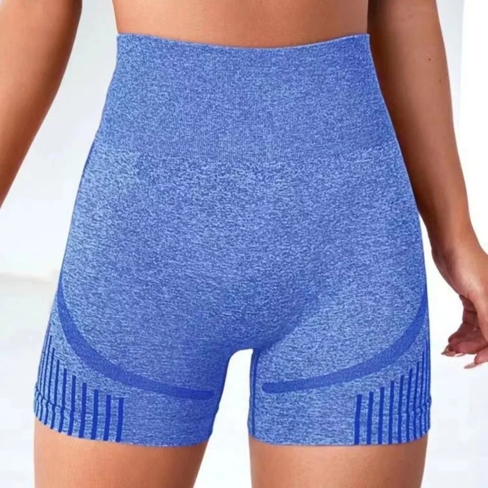 New Women Seamless Sports Yoga Shorts High Waist Lift Butt Running Gym Leggings Elastic Scrunch Sportswear