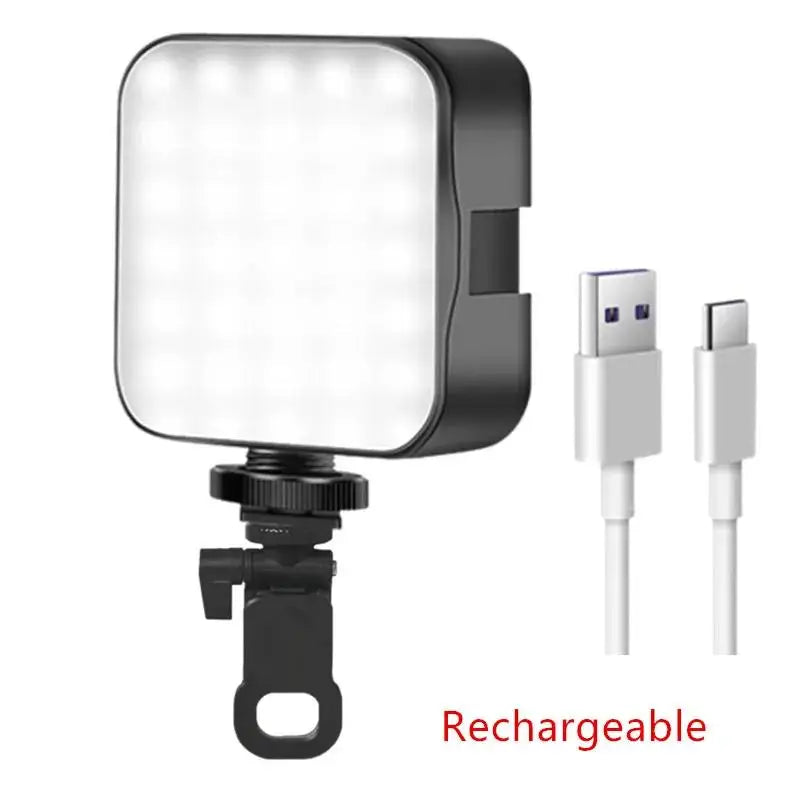USB Charge Portable LED Video Mini Fill Light For Sports Camera Smartphone Laptop Universal Selfie Adjustable Photography Lamp