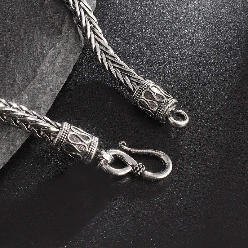 Retro Punk Keel Chain Bracelet Stainless Steel Silver Color Fashion Personality Cool hip-hop Rock Jewelry Gift For Men Women