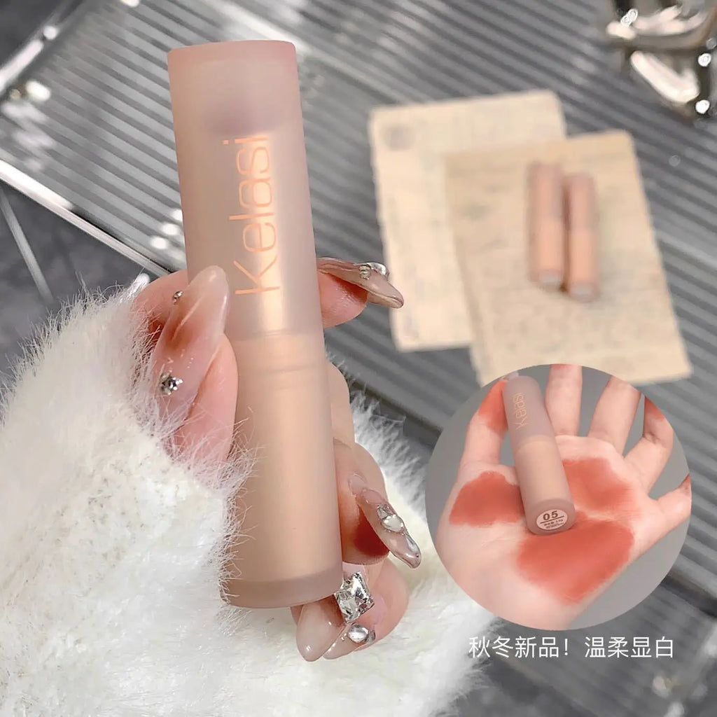 Velvet Matte Lipstick Moisturizing Waterproof Lasting Nude Apricot Lip Tint Non-stick Cup Lip Gloss Lipstick Cosmetics Make Up