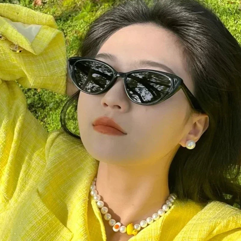 Vintage Cat Eye Women Sunglasses Vintage Small Frame Sun Glasses for Men Luxury Brand Design Outdoor Eyewear UV400
