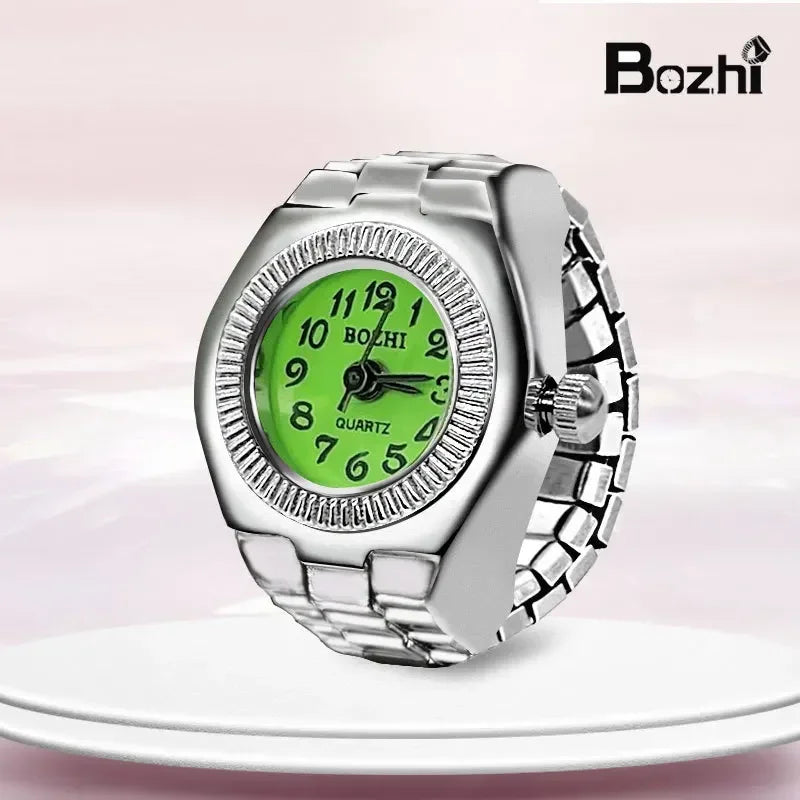 Vintage Punk Quartz Finger Watch Ring for Women Men Couple Rings Digital Watches Elastic Stretchy Finger Band Ring Jewelry Clock