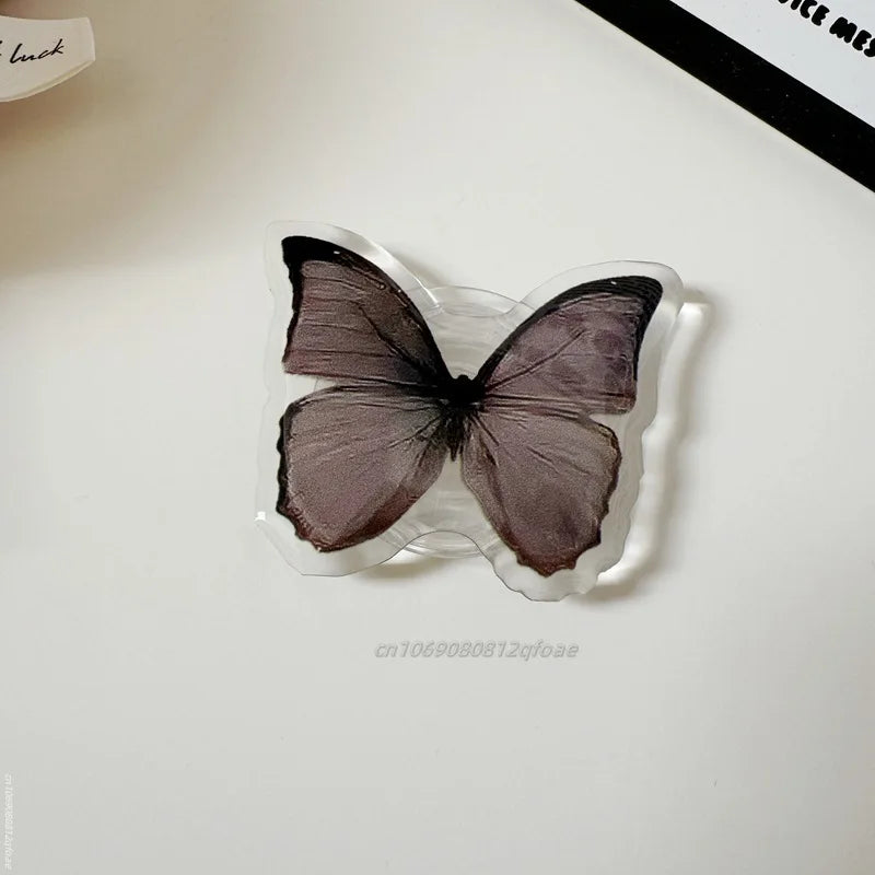 Cute Butterfly Phone Grip Tok Griptok Holder Ring For iPhone 15 Universal Accessories Lovely Bowknot Phone Stand Bracket Socket