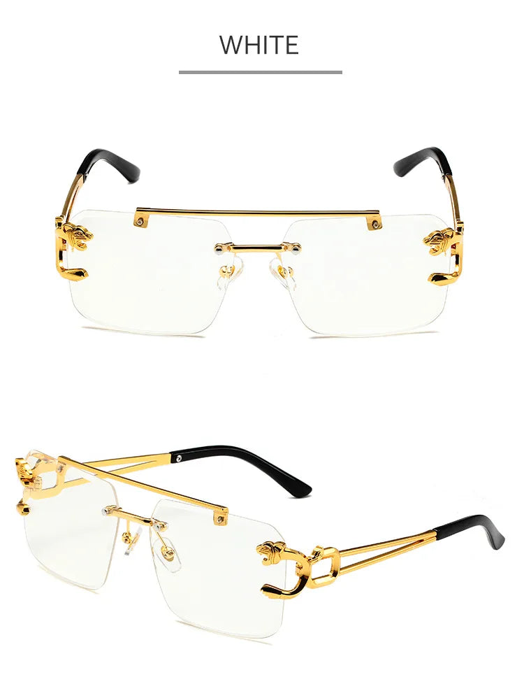 Vintage Rimless Sunglasses for Men Steampunk Sunglasses Retro Women Punk Fashion Glasses Retro Shades Gafas De Sol Sonnenbrill