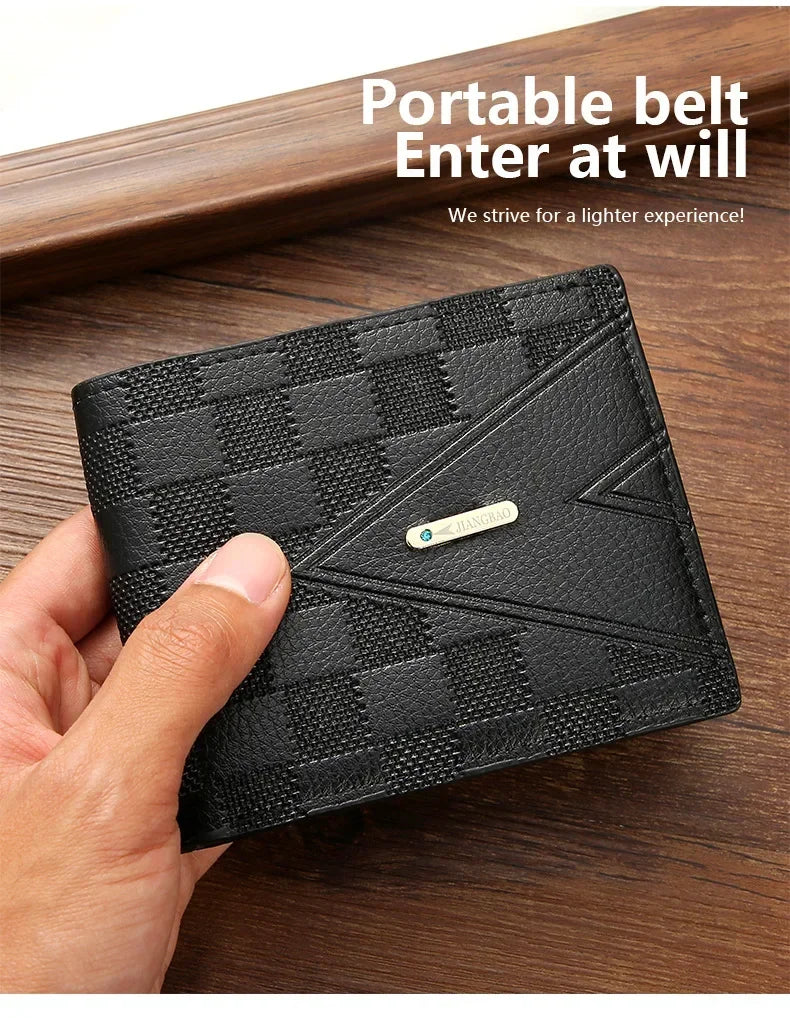 Men's Wallet Short Anti-theft Brush Anti-degaussing Business Wallet Youth Cross Light Luxury Large Capacity Multi-card
