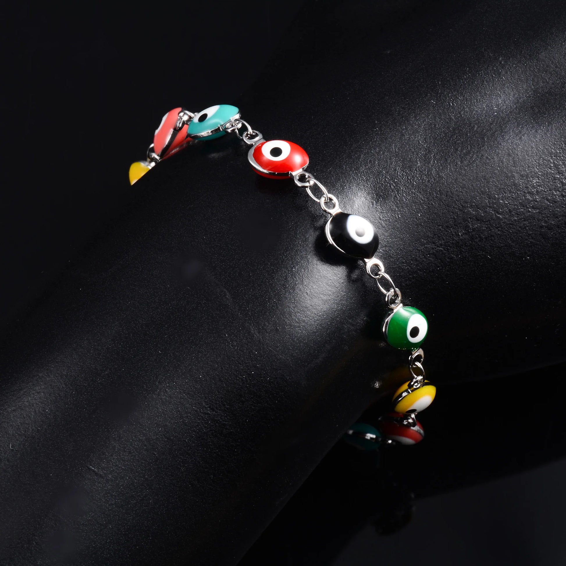 6mm Wide Egg Evil Turkey Eye Chain Stainless Steel Bracelet for Women Girl Ankle Anklet Summer Jewelry Accessories for Hand Foot