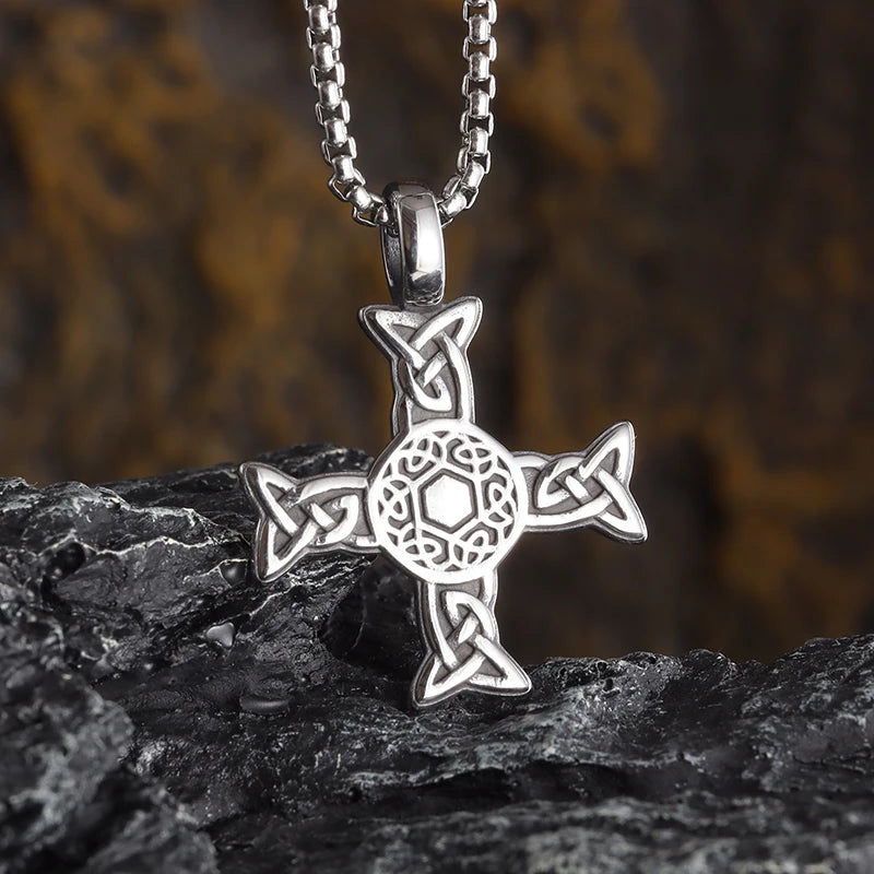Vintage Catholic Cross Pendant Necklace Men Women Christian Believers Prayer Amulet Jewelry