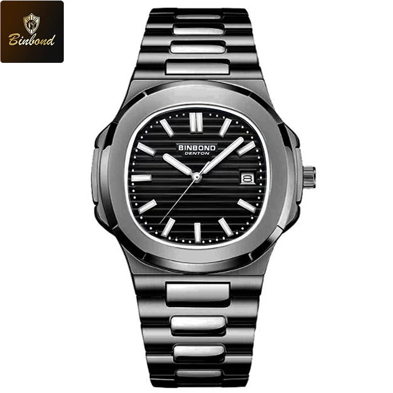 BINBONG B1885 Luxury Business Men Quartz Wristwatch 30M Waterproof Luminous Stainless Strap Men's Watches Relogio Masculino