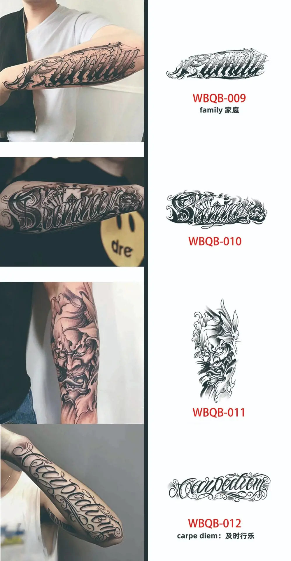 Long Lasting Temporary Tattoo Stickers Men Arm Sleeve Body Painting Juice Ink Fake Tattoo For Male Adult Semi Permanent Tattoos