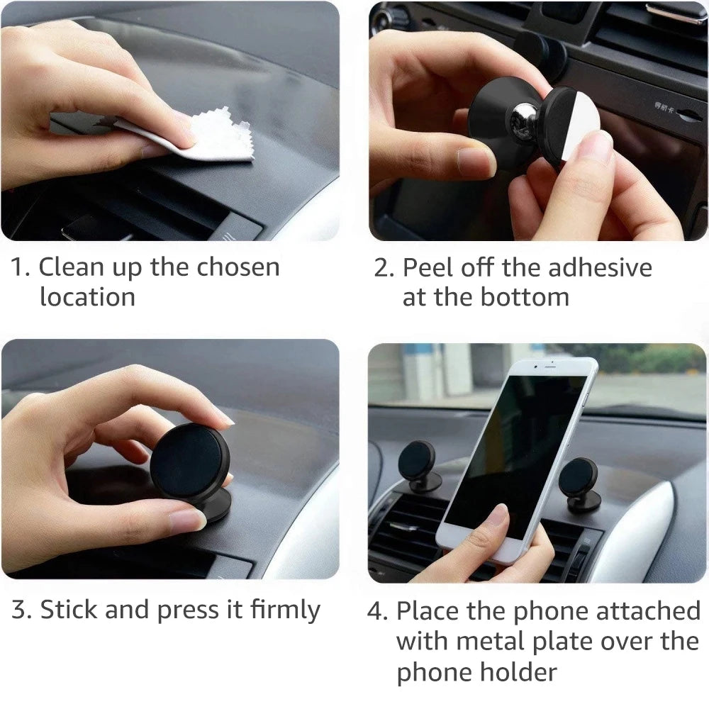Metal Magnetic Car Phone Holder Mobile Cell Phone Holder Stand Magnet Mount Bracket In Car For iPhone 13 12 Samsung Redmi Xiaomi