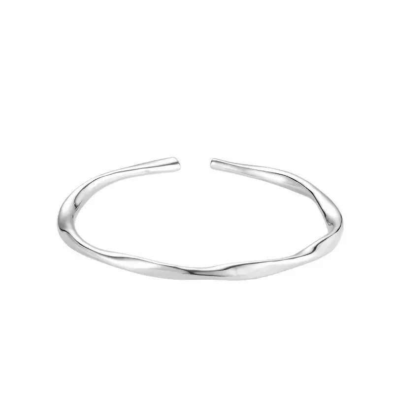 Minimalist Silver Plated Mobius Infinity Loop Cuff Bracelet for Women Trendy Vintage Cuff Bangles Party Jewelry Gift