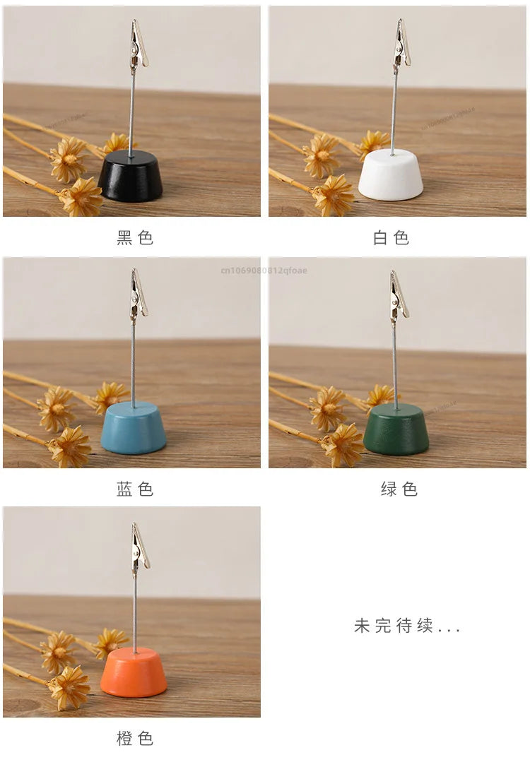 1PC Memo Clip Holders Place Card Stand Metallic Table Number Stand Photo Paper Clamp Romantic Photo Clip Desktop Decoration