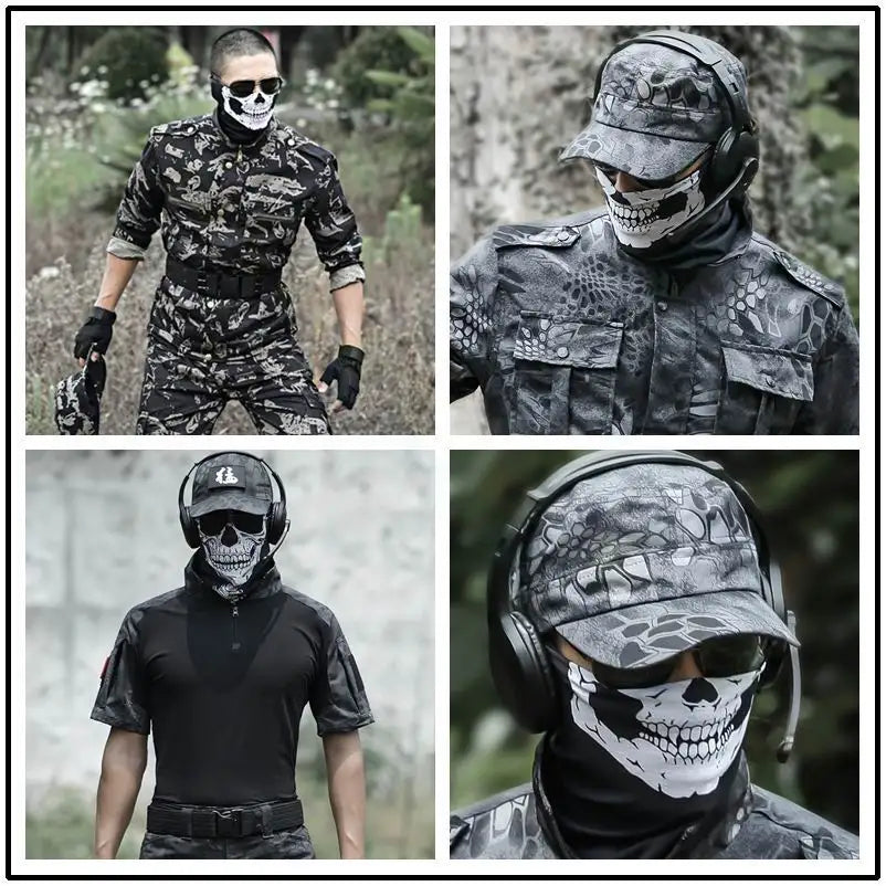 Bicycle Ski Skull Half Face Mask Ghost Scarf Festival Skull Masks Skeleton Magic Multi Use Neck Warmer Cod Funny Mask