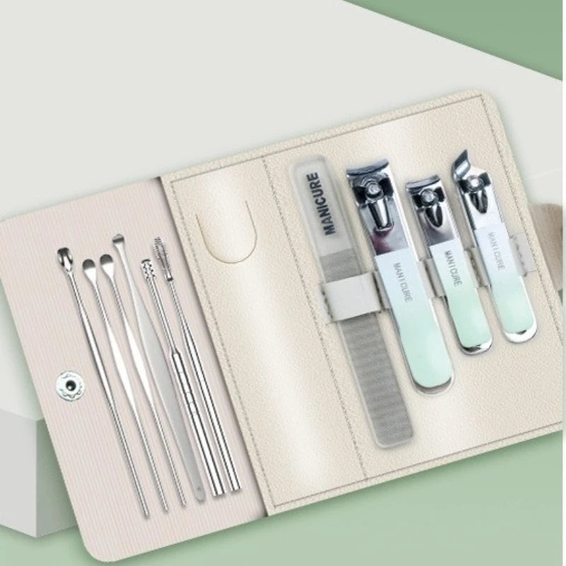 1/4 Pieces/set Manicure Set with Portable Leather Case and Nano Nail File - Fingernails & Toenails Clippers for Nail Care