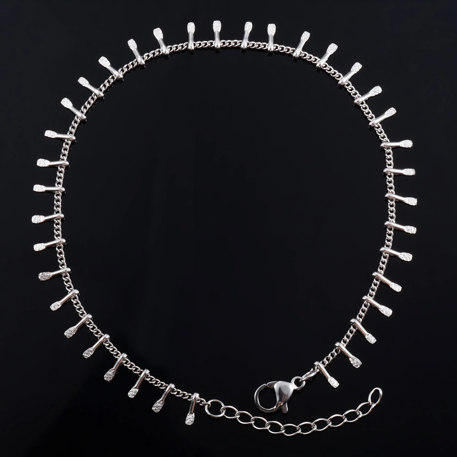 Women Bracelet Embossed Stainless Steel Link Chain for Hand Foot Ankle Anklet Ladies Bangle Girl DIY Jewelry Making Accessories