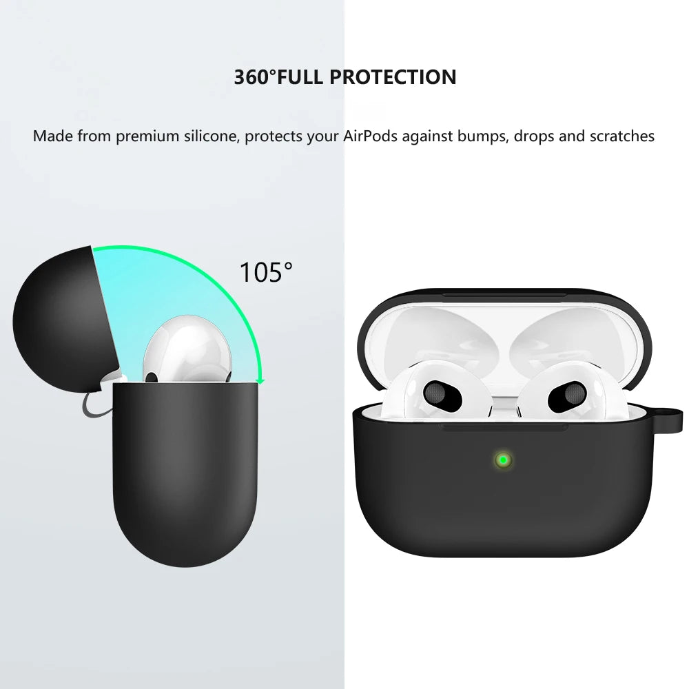 Origin Soft Silicone For Apple Airpods 3 Protective Case Bluetooth Wireless Earphones Cover Shell for Air Pods 3rd gen With Hook