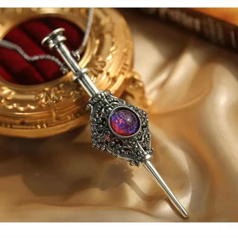 Magic Witch Necklace Women\\'s Vintage Blood Pack Removable Witch Wand Pendant Cosplay Jewelry Couple New Lover Gift