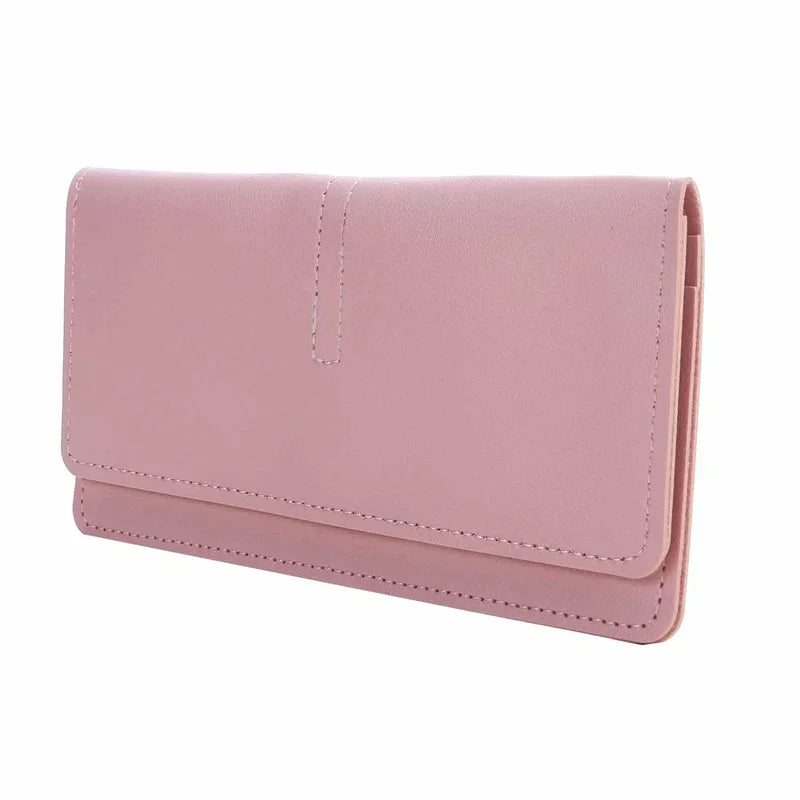 PU Leather Long Women Thin Wallets Large Capacity Female Coin Purses Hasp Clutch ID Credit Multi-Card Holder Money Bag Clip