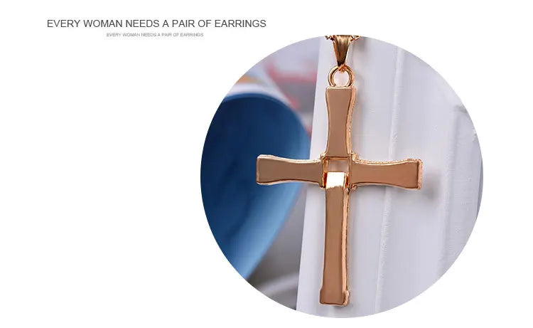 Hip Hop Rhinestone Cross Pendant Necklace for Men Women Punk HipHop Fashion Gift Jewelry