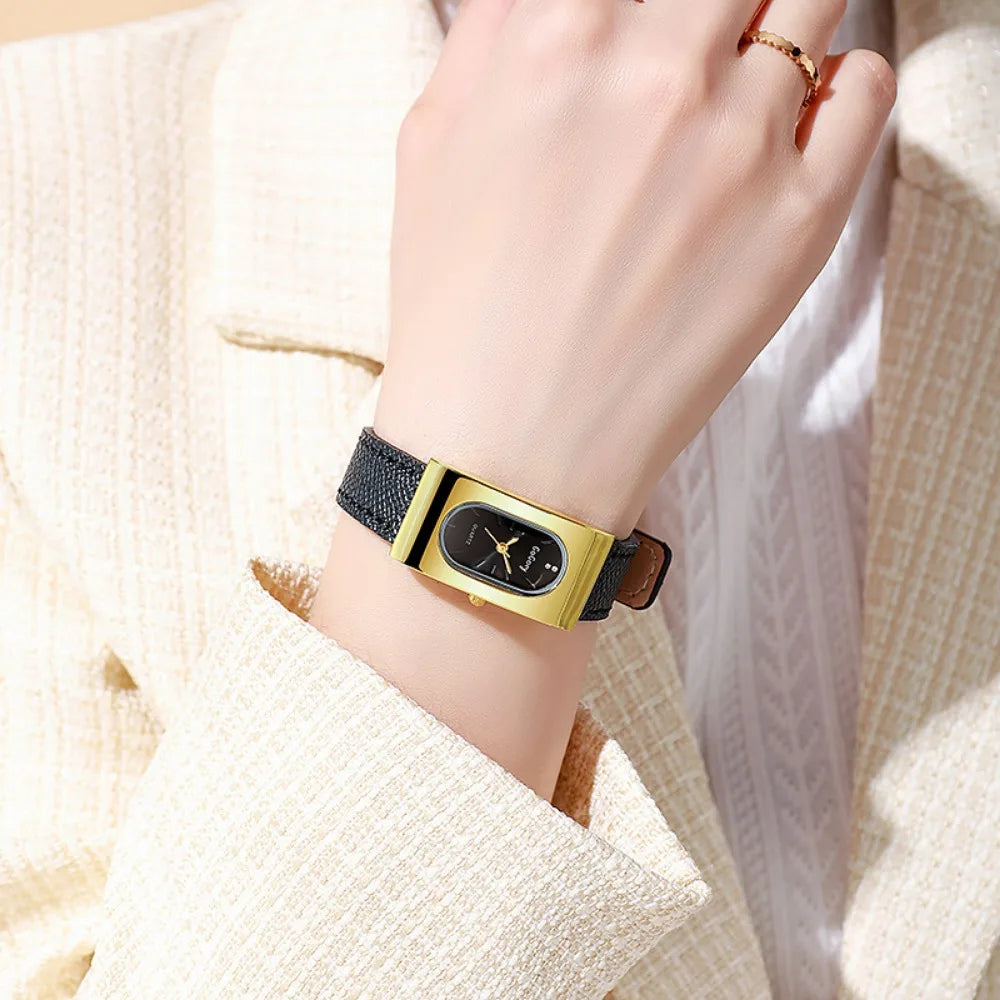 New Brand Women Watch Fashion Rectangular Dial Quartz Watch Simple Leather Strap Luxury Ladies Gift Wristwatches Dropshipping