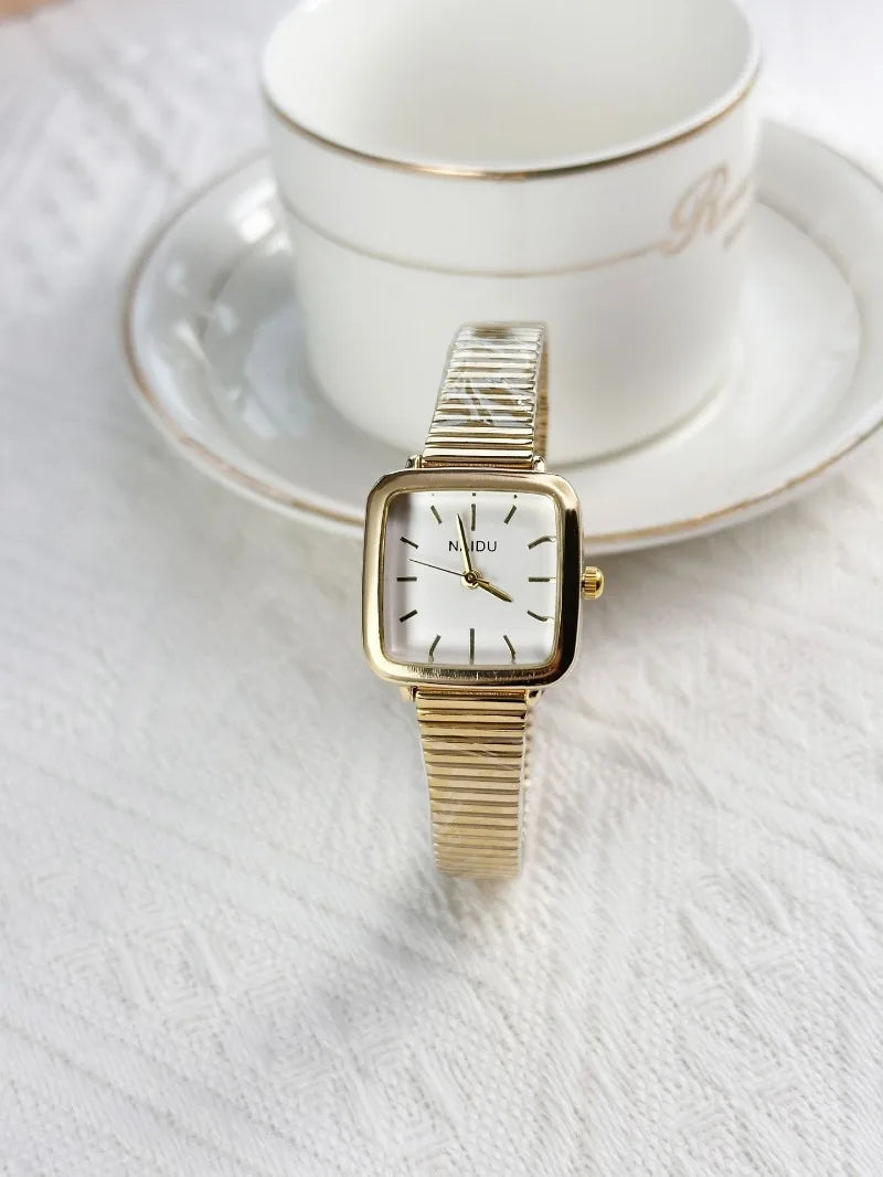 Retro Steel Strap Watch for Women Luxury Gift Square Quartz Watch Students Casual Ladies Wristwatch Dropshipping Reloj Mujer