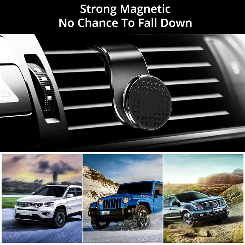 Metal Car Air Vent Magnetic 360° Rotatable Car Phone Holder Universal Mobile Phone Stand For IPhone 15 Samsung GPS Support Mount