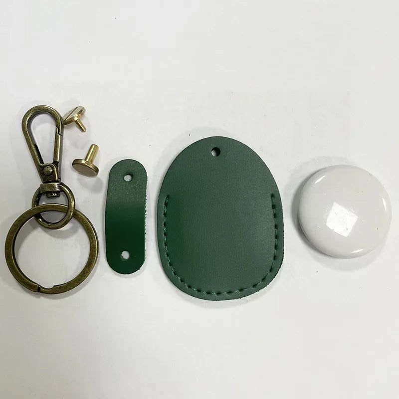 For Airtags Protective Case Retro High Quality PU Leather Keychain For Apple Anti-lost Tracker Locator Device Accessories