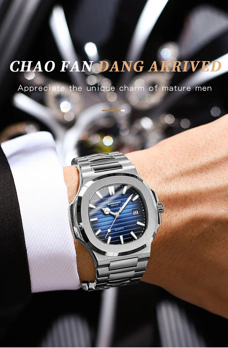 UTHAI CQ249 Luxury men's quartz Watch waterproof ultra-thin watch stainless steel Man watch clock sport Relo watches for man