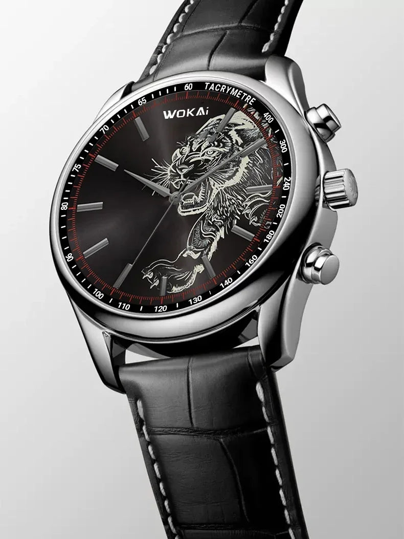 GENEVA High Quality Men's Luxury Belt Fashion Quartz Watch Men Round Business Student Sport Waterproof Glow