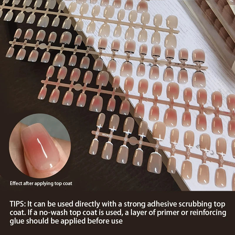 30pcs Gradient Fake Nails French Blush Nude Nail Waterproof Faux Medium Coffin False Nails Fingernails Press On Nails Tips  Mani