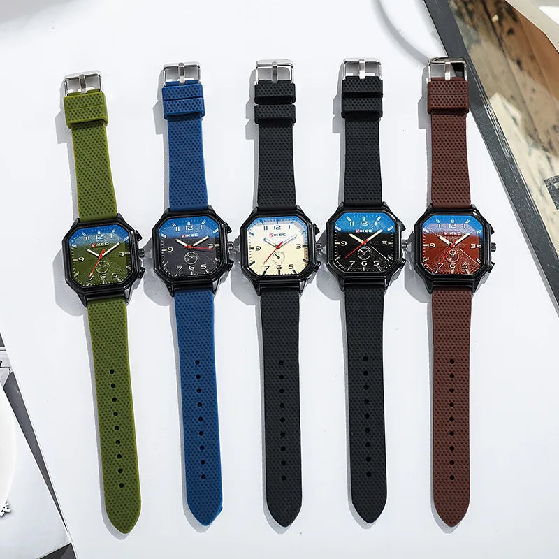 Brand Big Dial Men Watch Dropshipping Square Sports Watch Luxury Silicone Strap Gift Clock Student Wristwatch Wholesale
