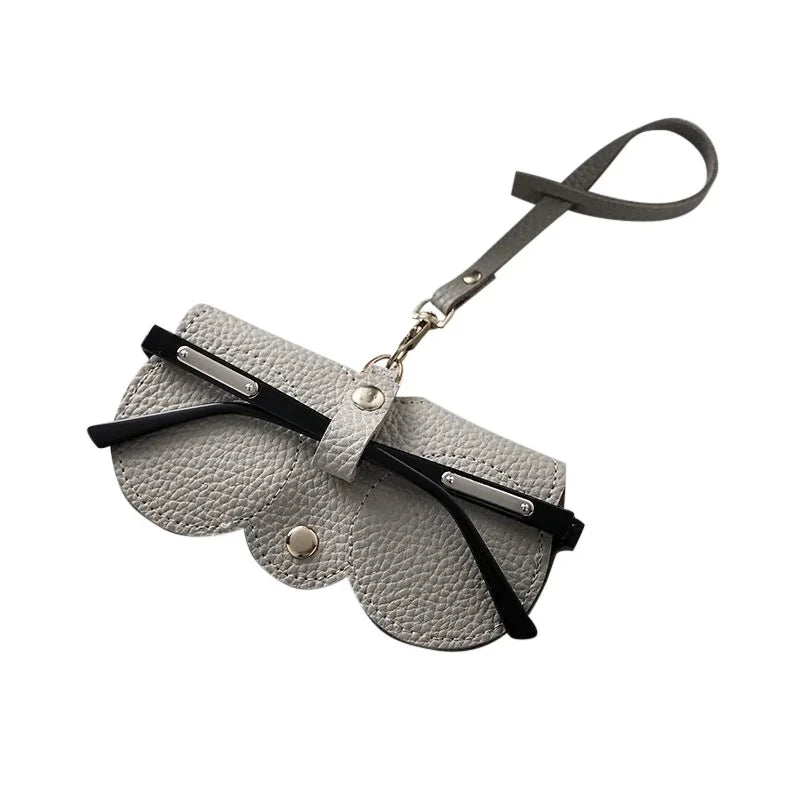 New PU Sunglasses Bag Portable Eyeglass Case Sunglasses Protection Cover Cute Eyeglass Clip Simple Eyeglass Bag Pendant