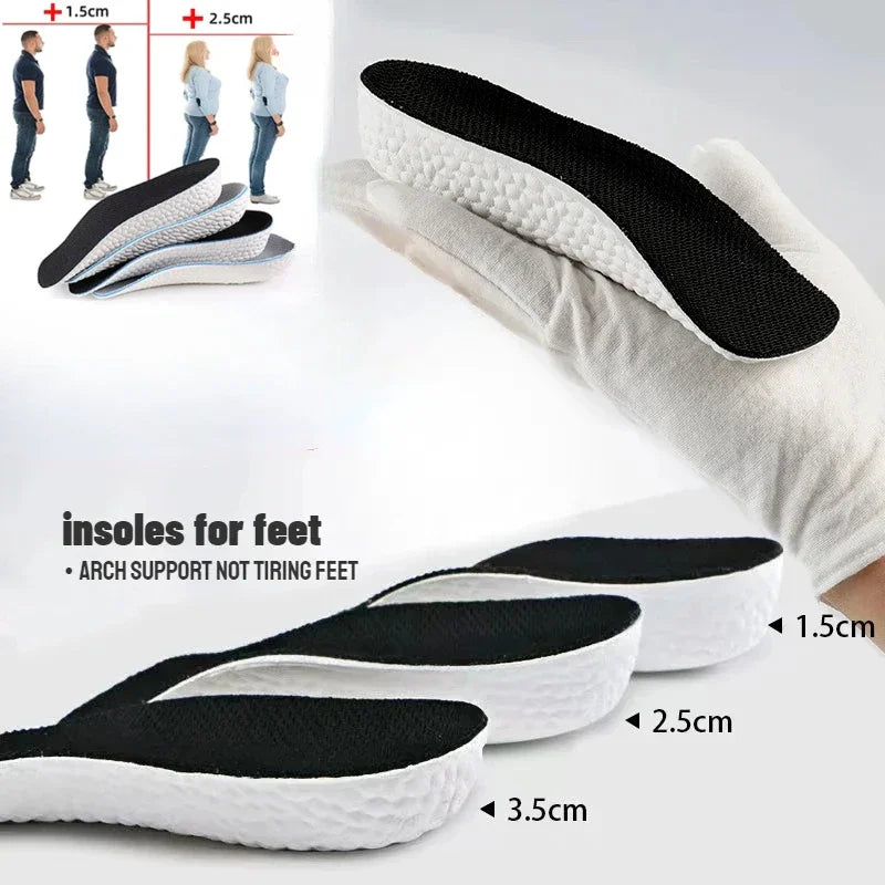 1.5/2.5/3.5 Cm Arch Support Height Increase Insoles Light Weight Soft Elastic Lift Soft Elastic Lifting for Men Women Shoes Pads