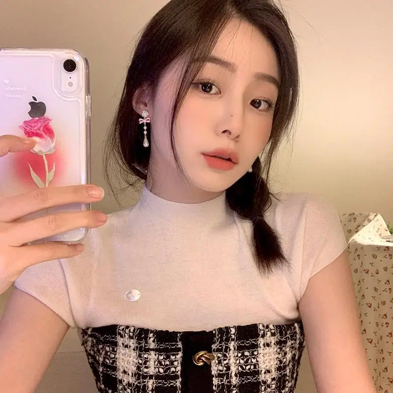 Fashion French Lovely Elegant Earring Vintage Mini Luxury Bow Heart Ear Stud Korean Style Pearl Earrings Women Drop Earrings