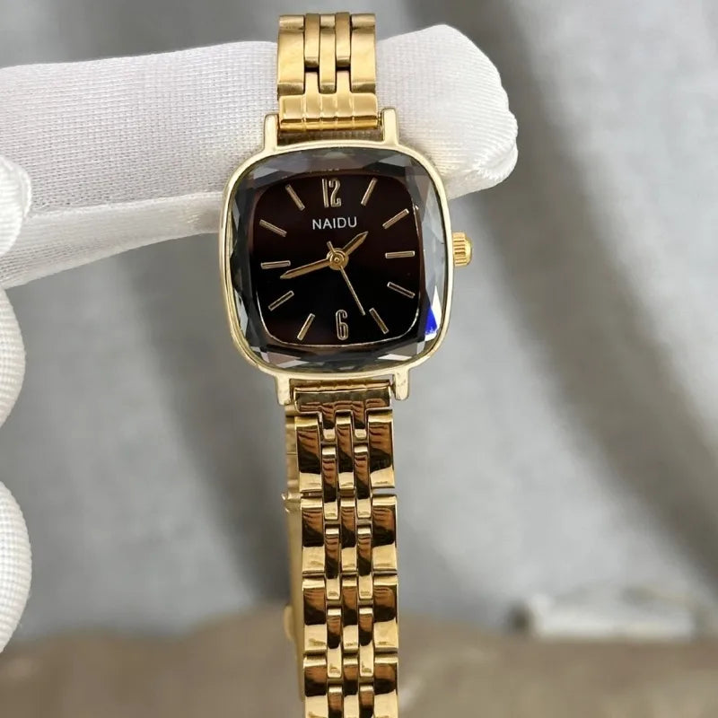 Brand Women Small Square Watch High-strength Diamond Glass Wristwatch Fashion Luxury Gift Ladies Quartz Watch Dropshipping