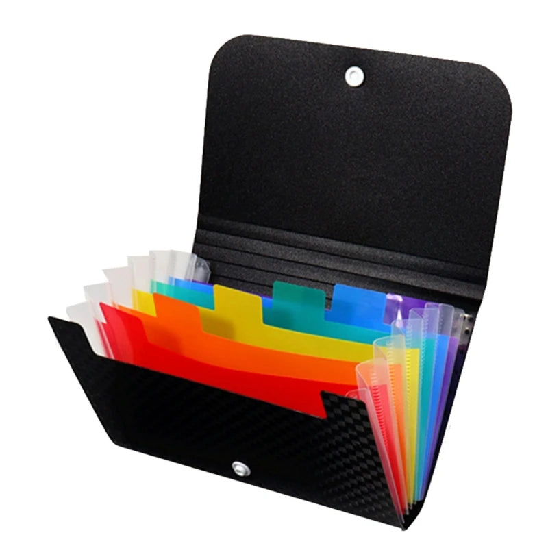 Small File Wallet Receipt Folder A6 Accordion Folder 7-layer 13-layer File Case Waterproof with Self-adhesive Index Tabs