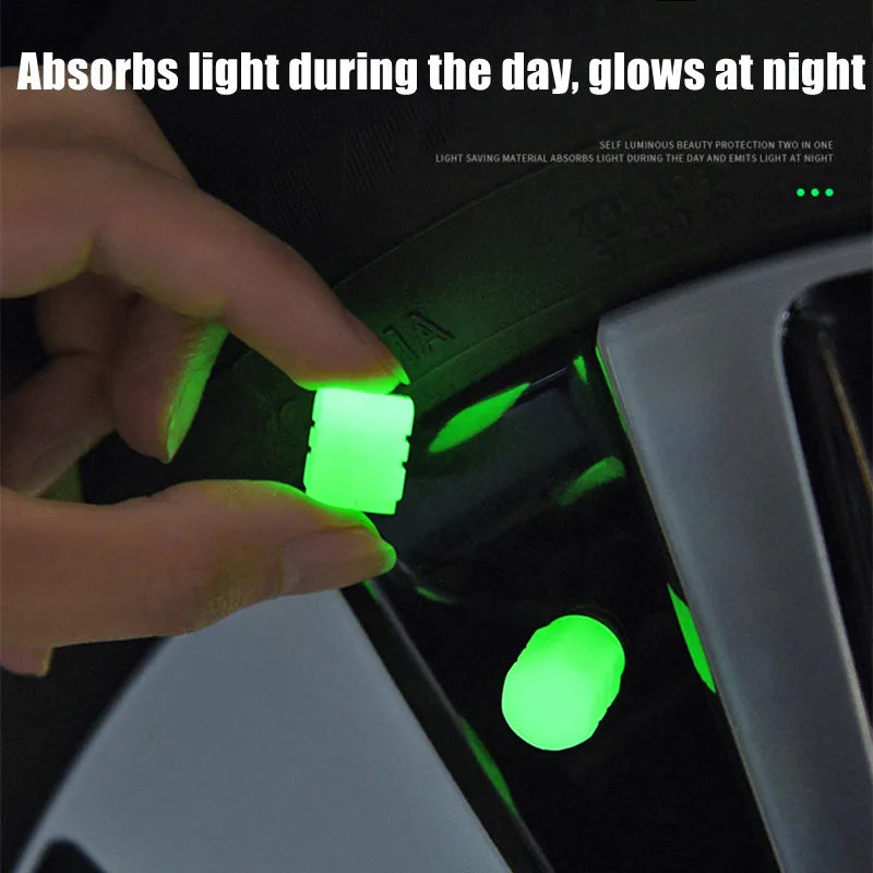 Luminous Tire Valve Cap Car Wheel Hub Glowing Dust-proof  Rim Stem Covers Applicable for Xiaomi M365/1S/Pro Scooter Accessories