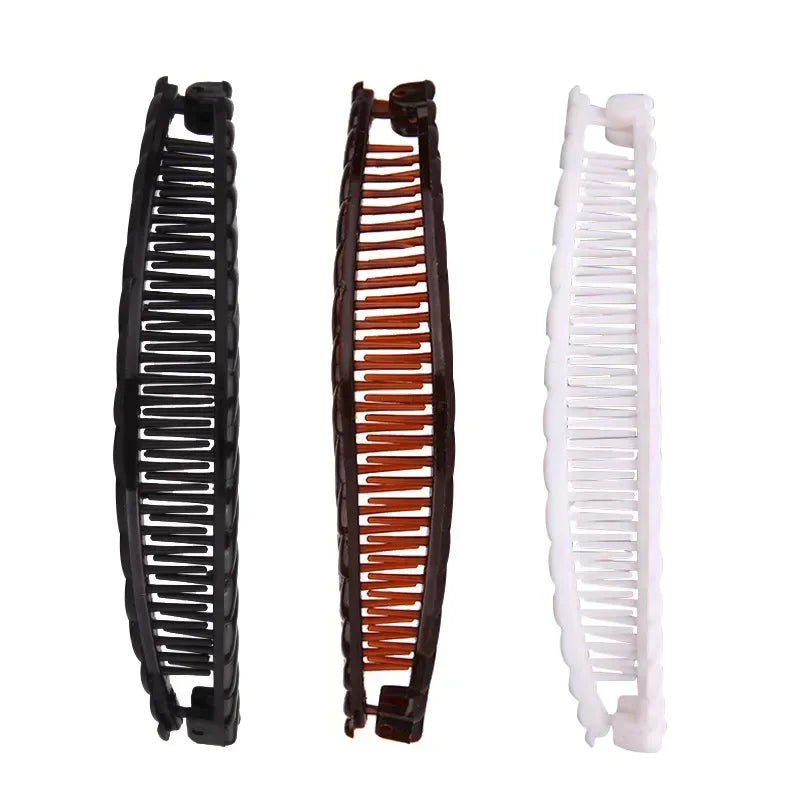 New Solid Color Vintage Banana Hair Clip for Women Girls Wave Comb Hairpin Hair Style Tool Fashion Practical Hair Accessories