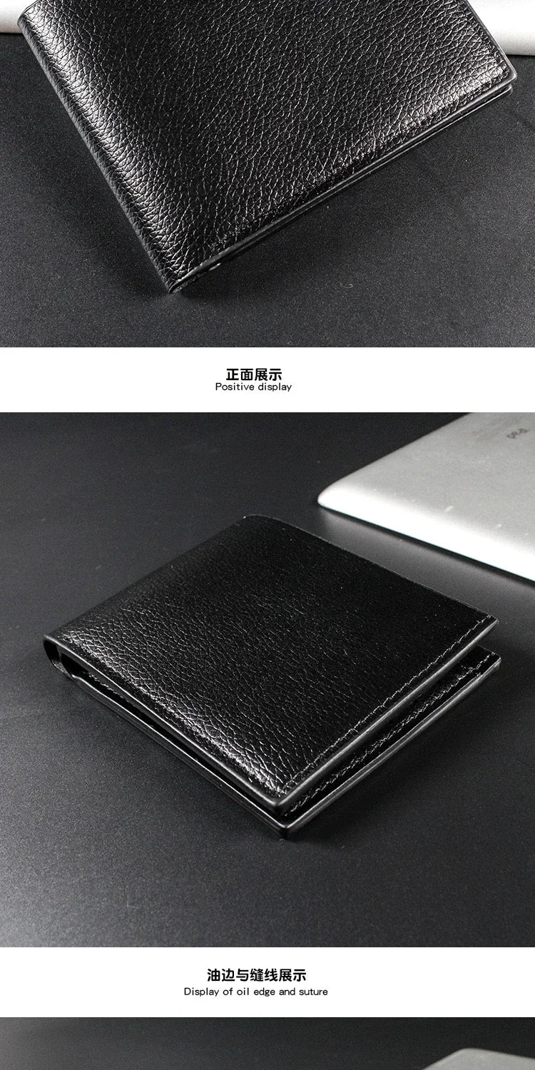 Men's Wallets Premium Product  for Man Short Black Walet Portefeuille Homme  Purse  Clutch Purse  Card Holder  Photo Holder
